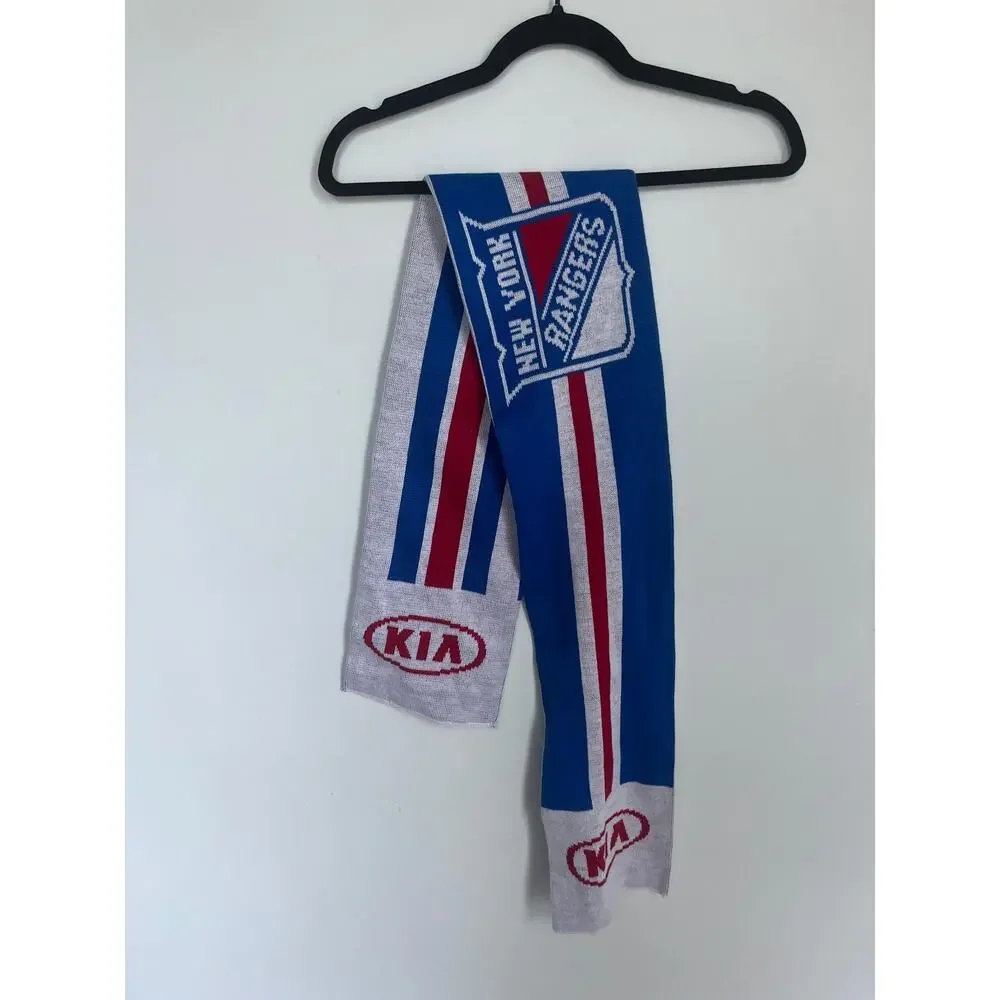 New York‎ Rangers Scarf Men One Size Blue Red White Knit Logo KIA Promo NHL